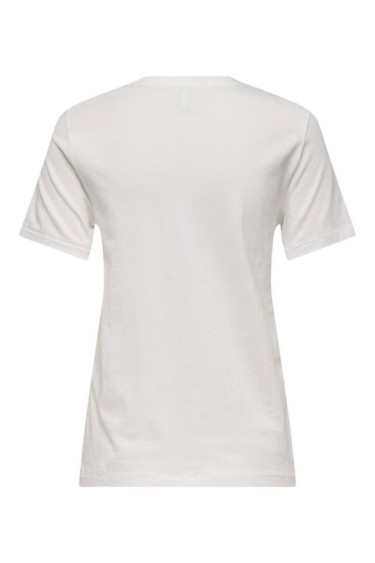 T-shirt blanc coeur noir femme Only