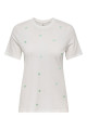 T-shirt en coton blanc imprimé coeurs verts