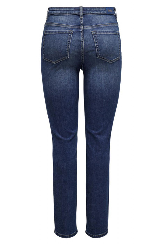 Jeans Louie slim bleu denim femme en coton mélangé