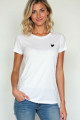 T-shirt blanc coeur noir