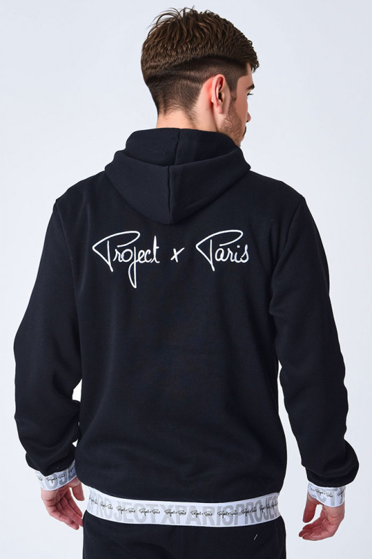 Veste de survêtement noire à capuche