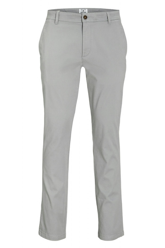 Chino Bolton regular gris clair homme coton mélangé