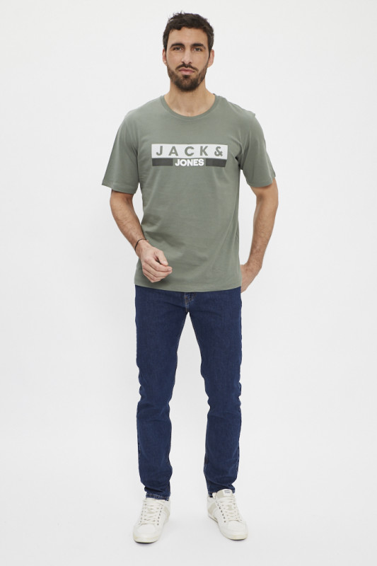 T-shirt logo Play2 vert j&j en coton