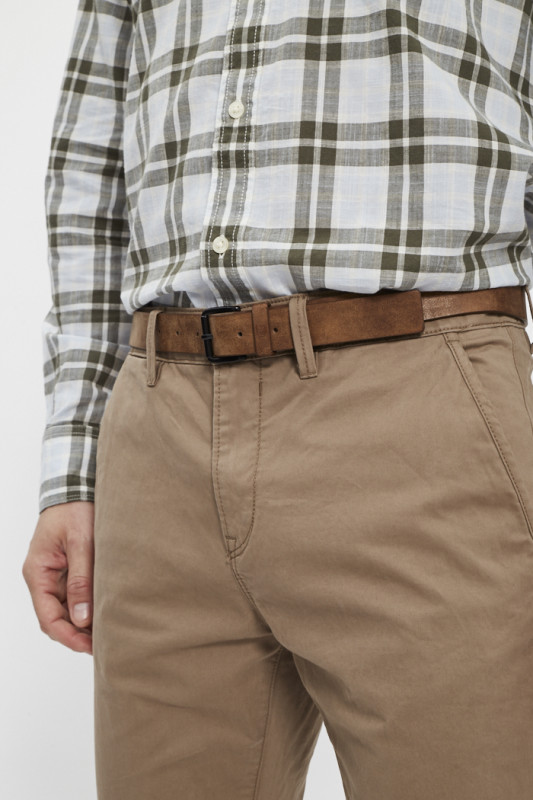 chino slim honey camel beige homme Tom Tailor