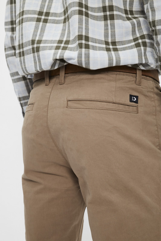 chino slim honey camel beige tom tailor en coton mélangé