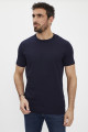 T-shirt slim bleu marine en coton et élasthanne