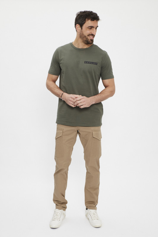 pantalon cargo camel coton et élasthanne homme Replay
