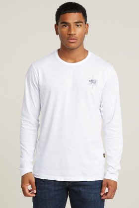 T-shirt chest logo blanc homme
