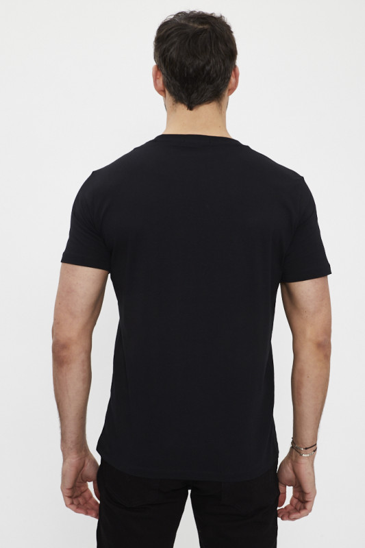 T-shirt noir avec lettrage imprimé