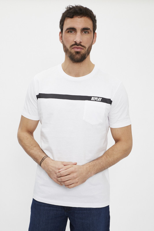 T-shirt blanc avec lettrage imprimé homme