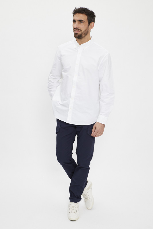 pantalon cargo bleu marine coton et élasthanne Replay