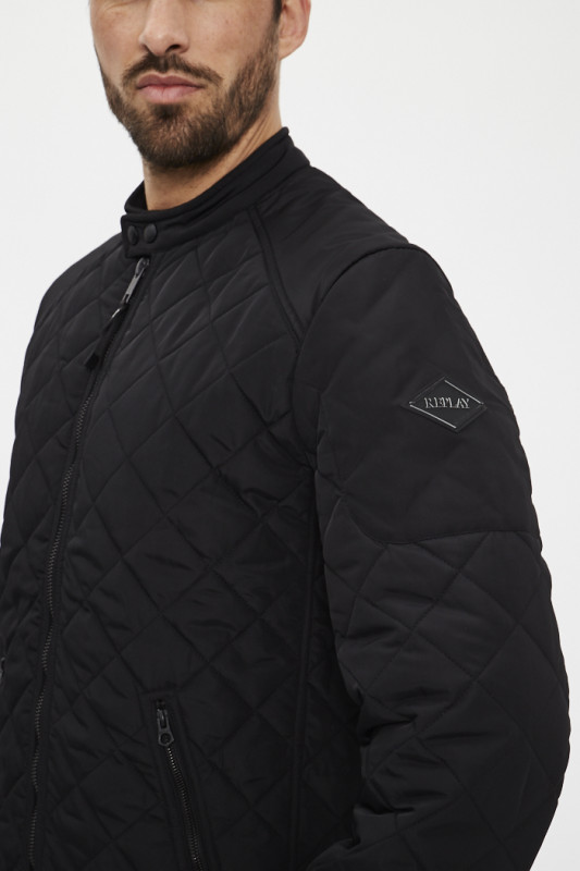 Veste matelassée noire zippée homme Replay
