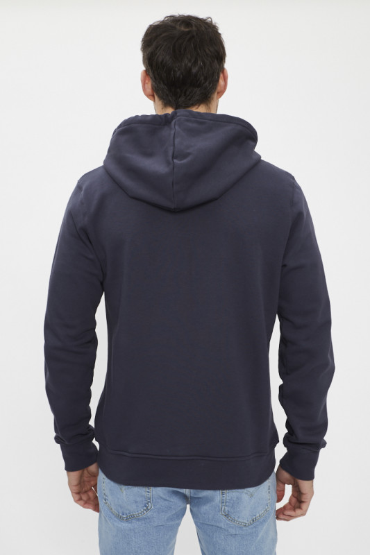 Hoodie zippé bleu marine