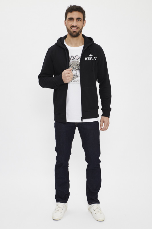 Hoodie zippé noir Replay