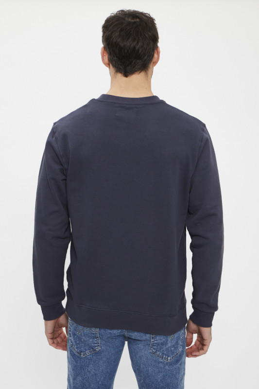 sweat-shirt ras du cou bleu marine