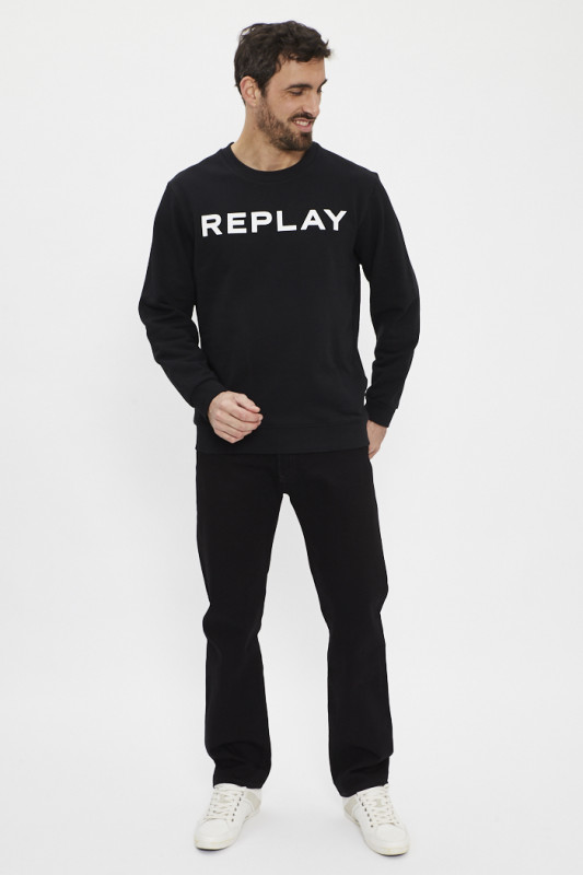 sweat-shirt ras du cou noir Replay