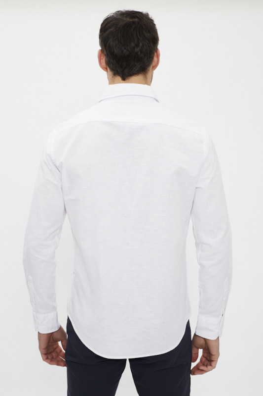 Chemise blanche lin & coton