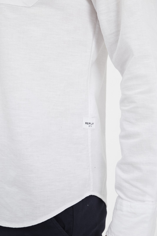 Chemise blanche lin & coton Replay