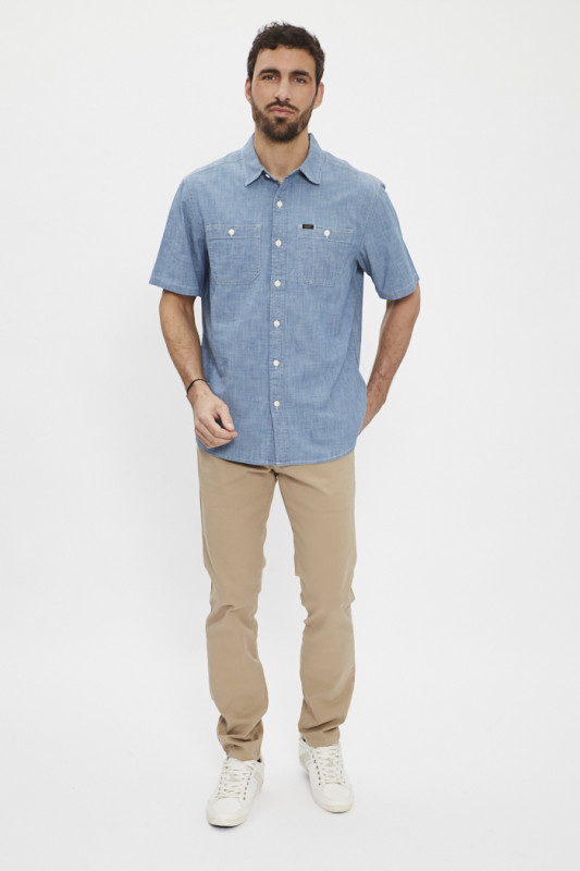 chemise utility workshirt bleu denim homme Lee