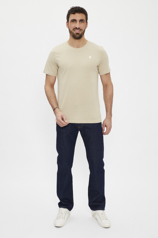 Pack de 2 t-shirts graw slim noir et beige manches courtes 100% coton