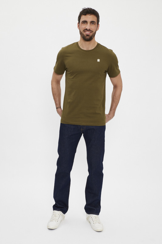 Pack de 2 t-shirts graw slim noir et kaki homme manches courtes