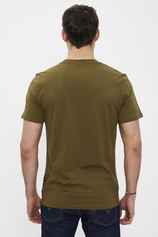 Pack de 2 t-shirts graw slim noir et kaki homme en coton 