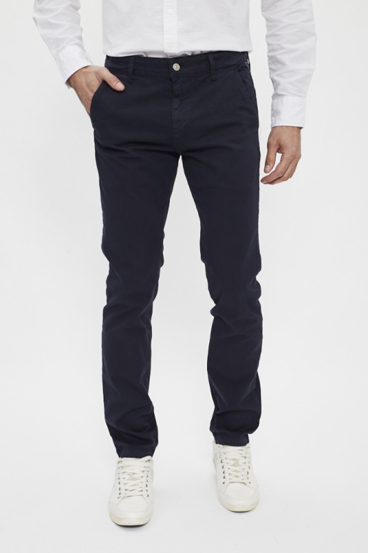 pantalon chino bleu marine en coton & élasthanne