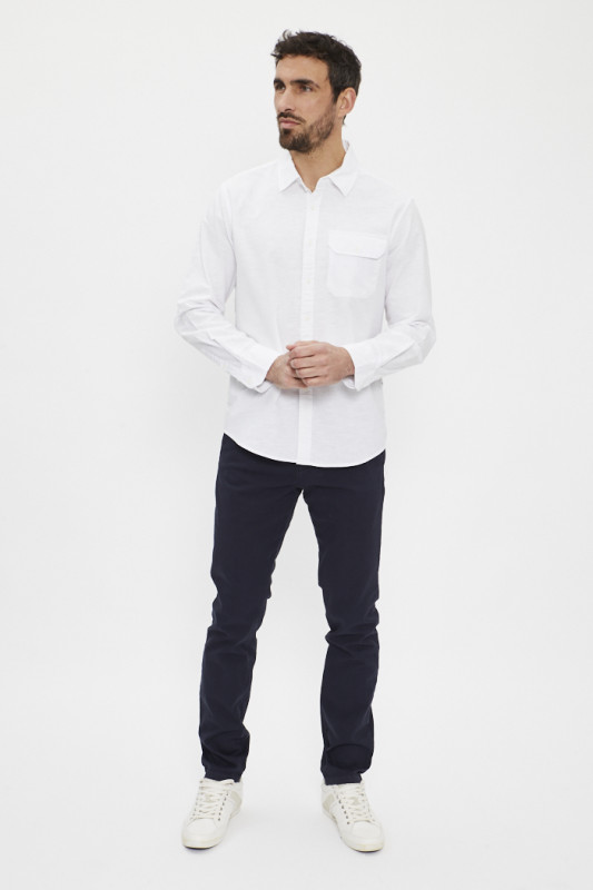 pantalon chino bleu marine en coton & élasthanne