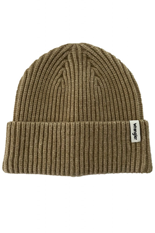 Bonnet beige marron bords retroussés