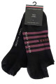 2 paires de socquettes noires et rayures bordeaux