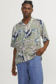 Chemise Jeff col resort floral oil green
