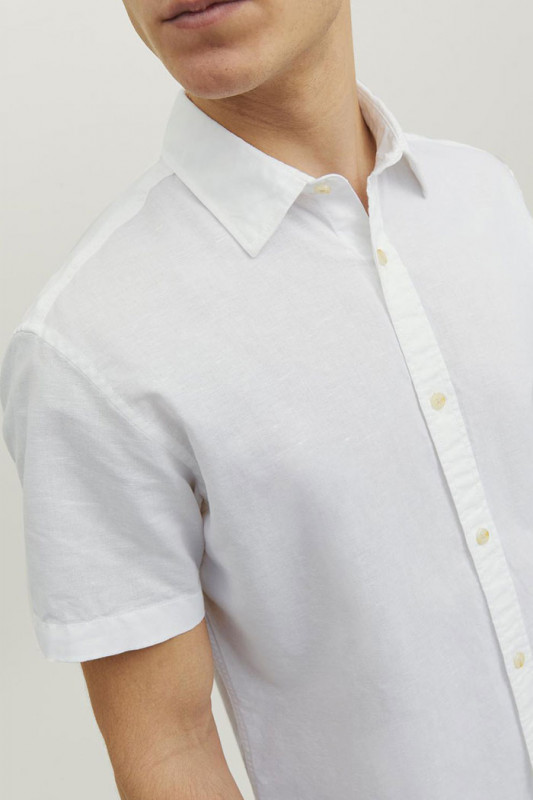 Chemisette lin & coton blanc