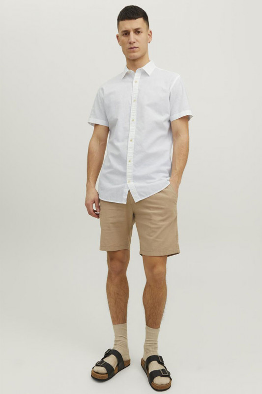 Chemisette lin & coton blanc