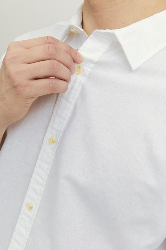Chemisette lin & coton blanc