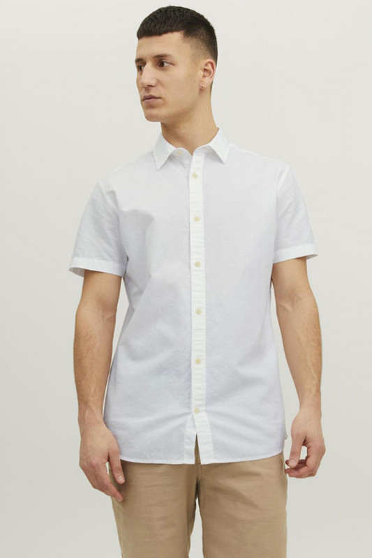 Chemisette lin & coton blanc