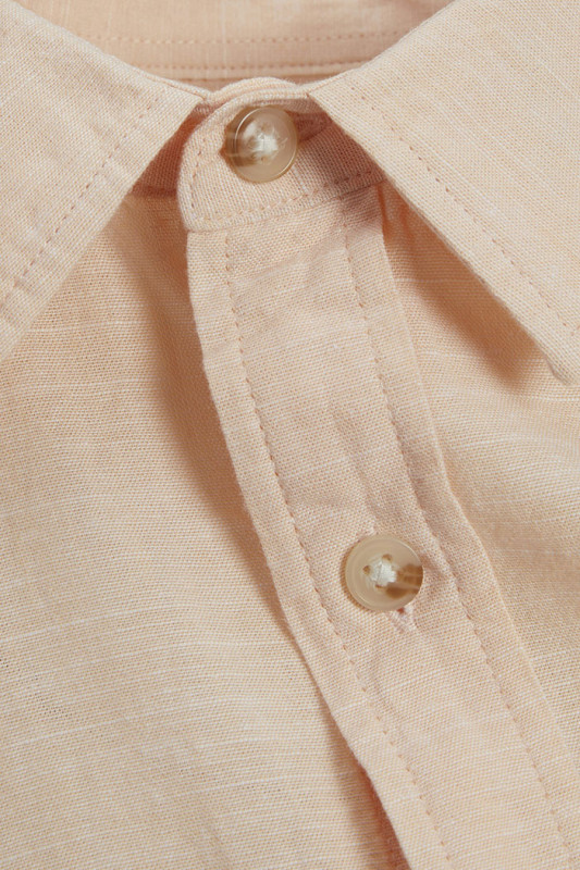 Chemisette lin & coton rose homme coton et lin