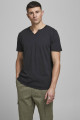 T-shirt Ben noir col deux boutons