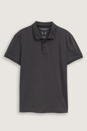 Polo basique anthracite en jersey