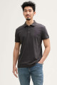 Polo basique anthracite en jersey