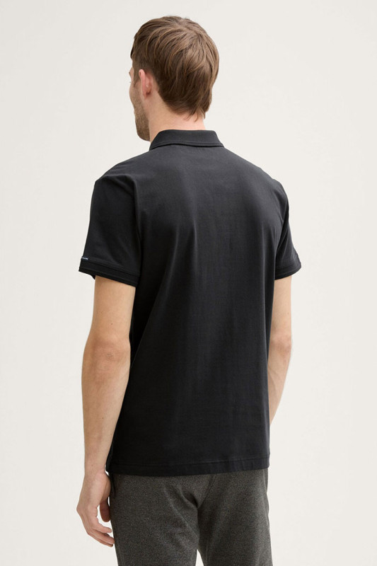 Polo basique noir en jersey homme Tom Tailor