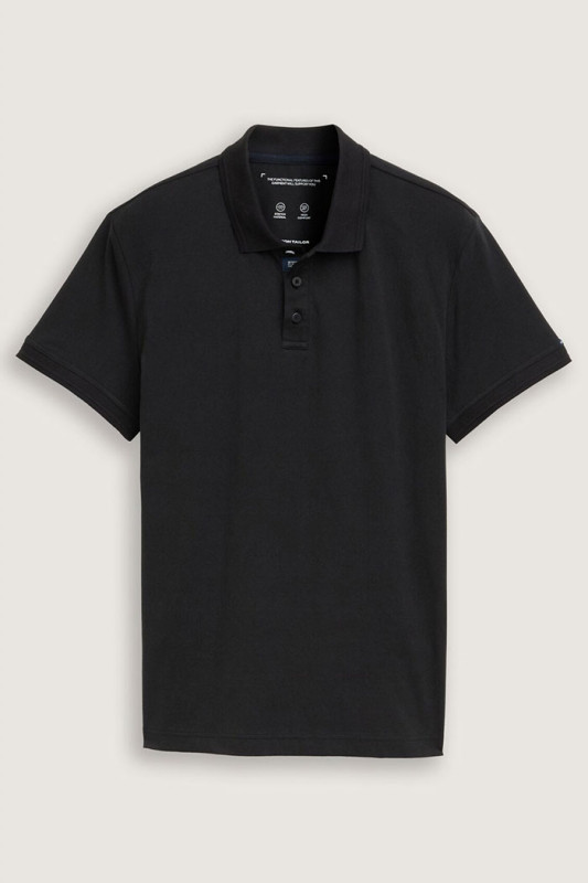 Polo basique noir en jersey