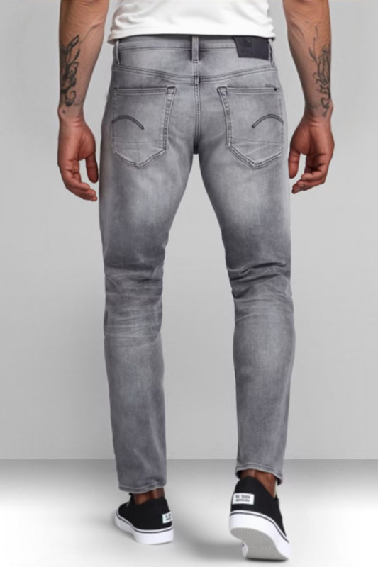 Jeans 3301 slim gris délavé