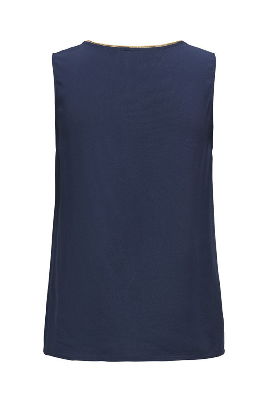 Top Selina sans manches bleu marine