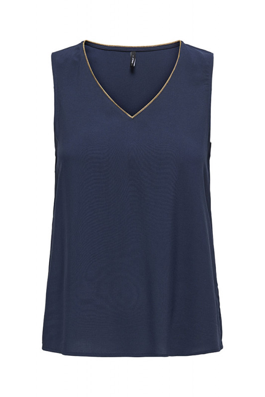 Top Selina sans manches bleu marine