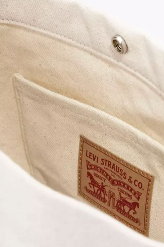 Bucket bag Heritage écru en coton femme