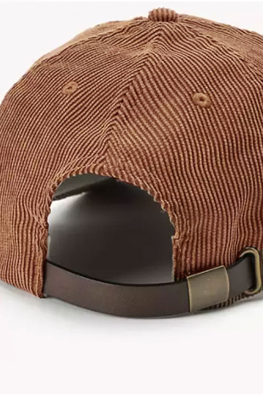 Casquette relaxed dad heritage velours marron