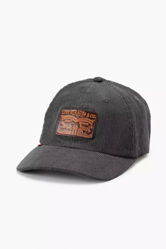 Casquette relaxed dad Heritage velours gris homme