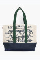 Tote bag Two Horse beige et vert sapin