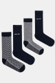 Giftbox de 4 paires de chaussettes bleu marine fantaisie