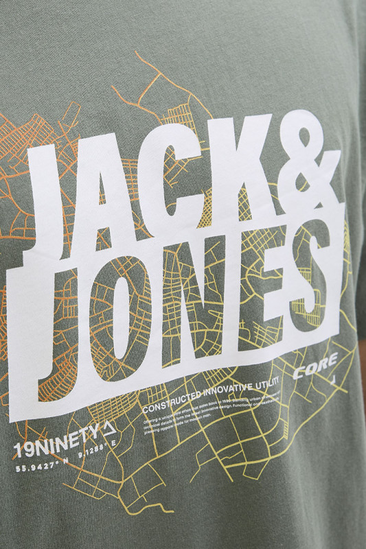 T-shirt logo Map vert agave homme Jack & Jones